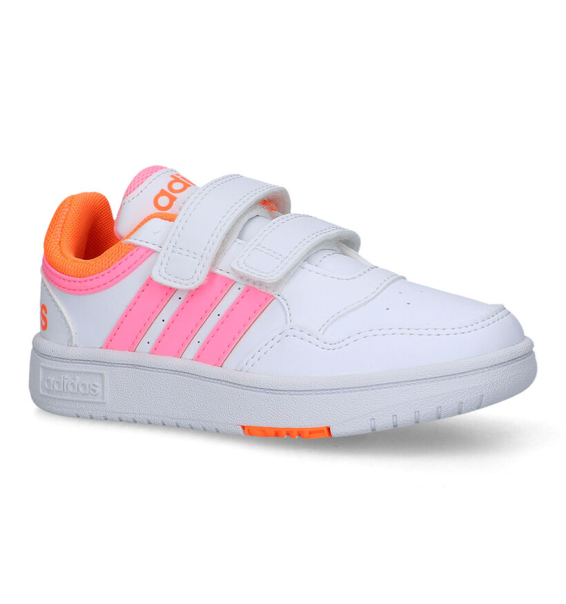 adidas Hoops 3.0 Witte Sneakers voor meisjes (318958) - geschikt voor steunzolen