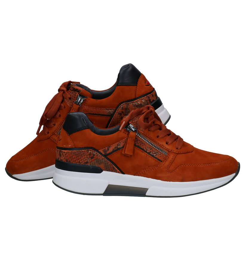 Gabor Rollingsoft Chaussures à Lacets en Orange en nubuck (283813)