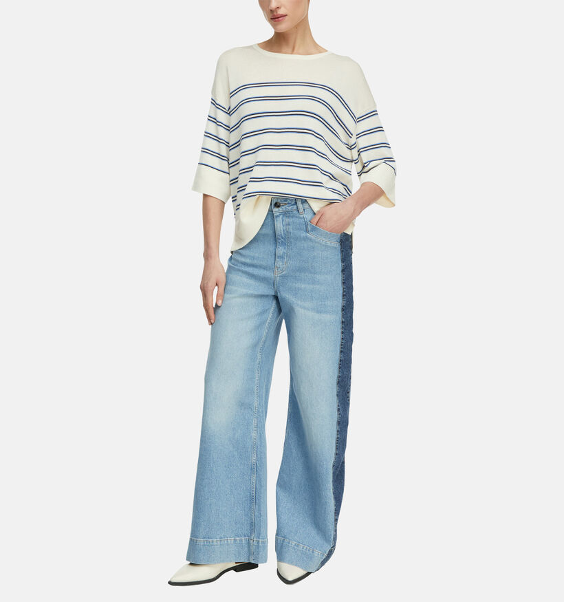 comma Ecru/Blauwe Trui voor dames (373155)