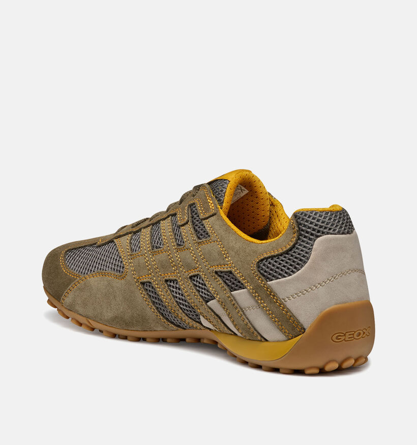 Geox Snake Original Baskets en Vert kaki pour hommes (367980) - pour semelles orthop&eacute;diques