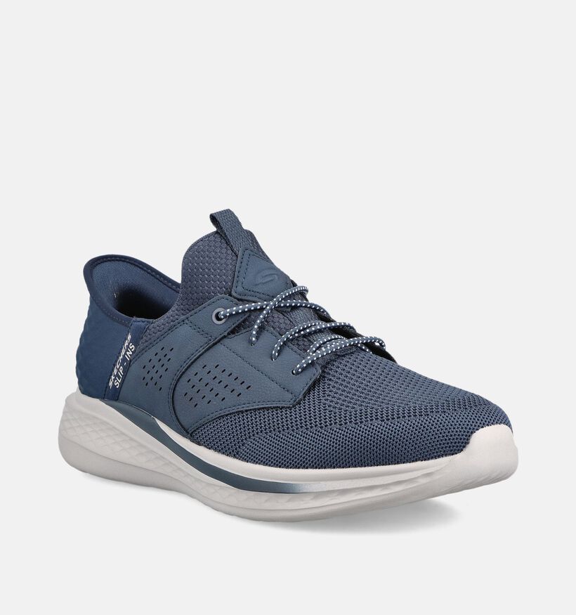 Skechers Slade Caster Blauwe Slip-in Sneakers voor heren (371051) - geschikt voor steunzolen