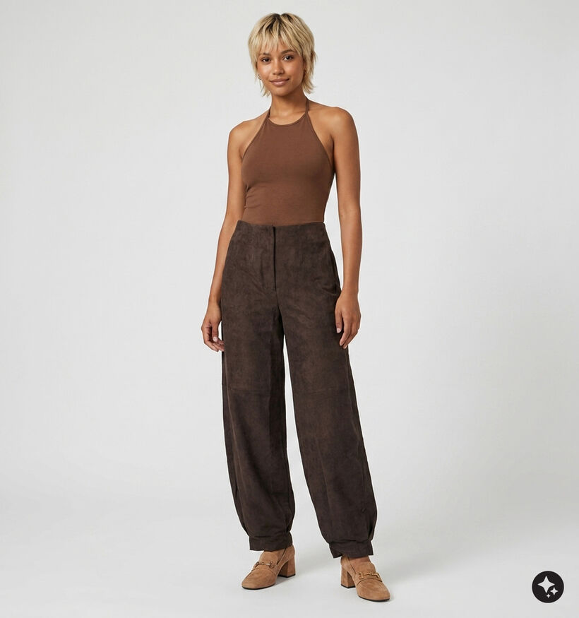 Vero Moda Kathy Donkerbruine Geklede Broek voor dames (384490)