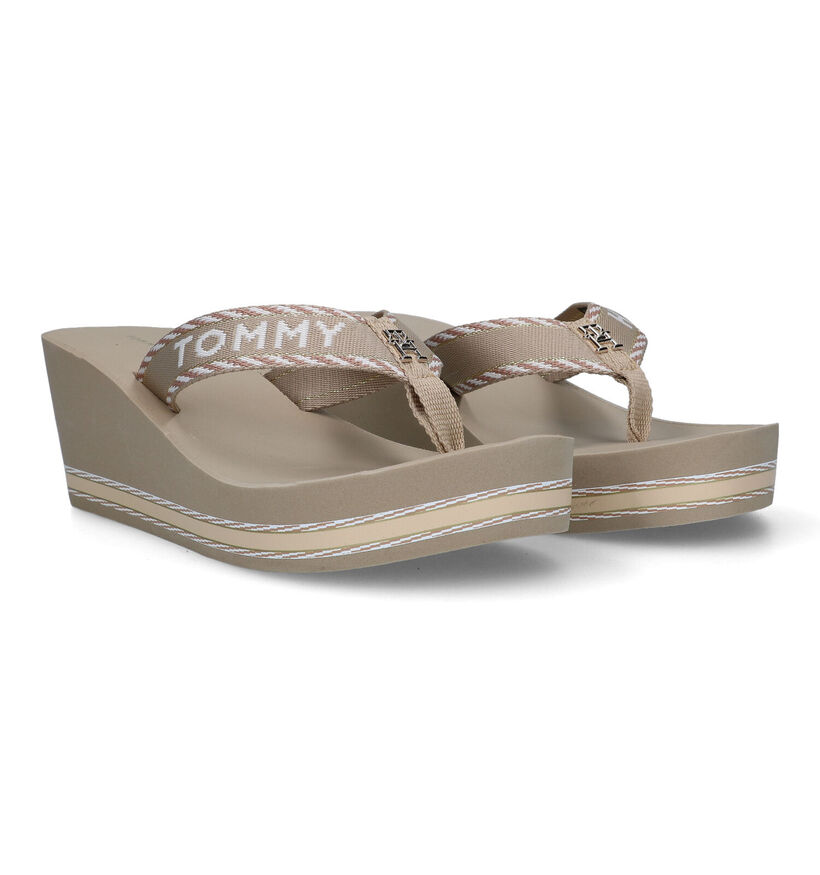 Tommy Webbing Tongs en Bleu pour femmes (321007)