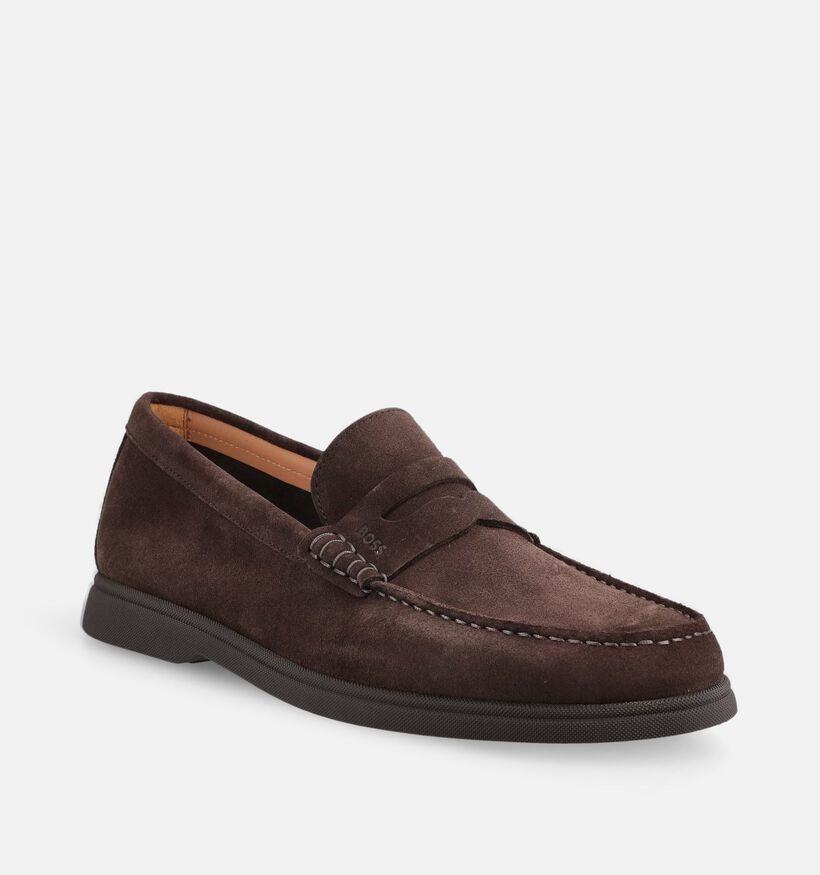BOSS Sienne Donkerbruine Loafers voor heren (375724)