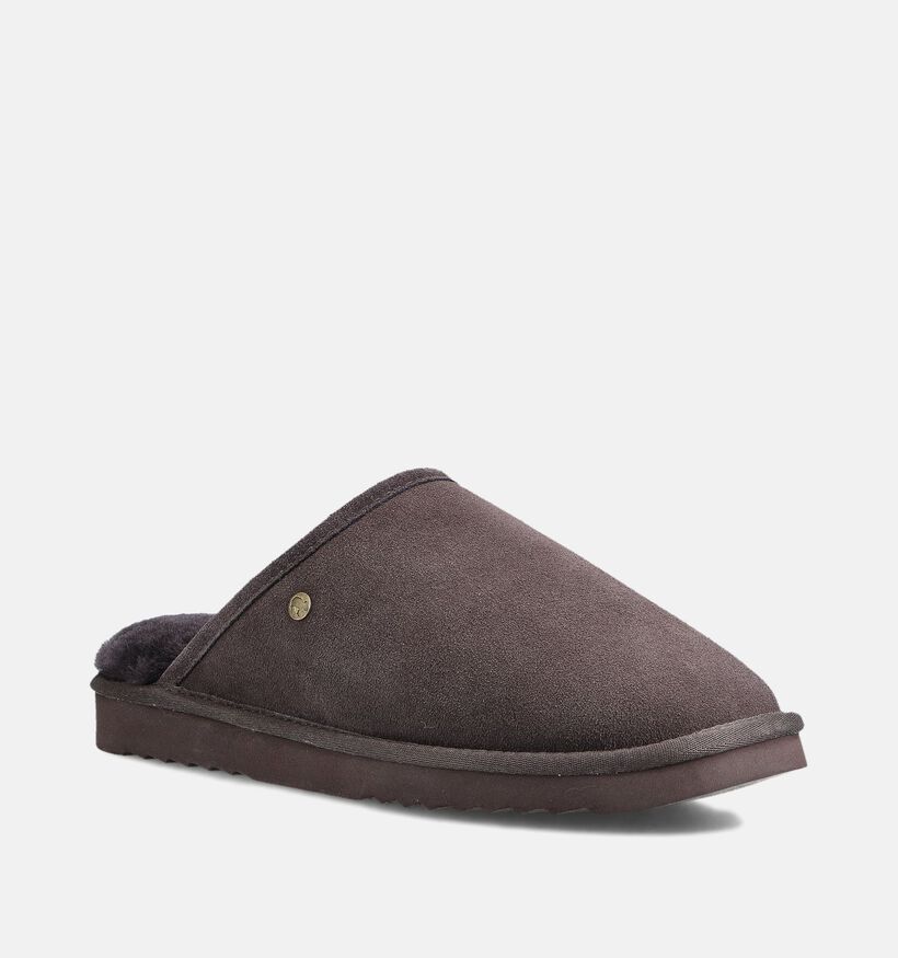 Warmbat Classic Pantoufles ouvertes en Brun fonc&eacute; pour hommes (379288)