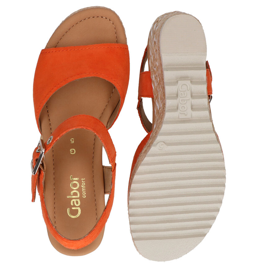 Gabor Sandales compensées en Orange en nubuck (288077)