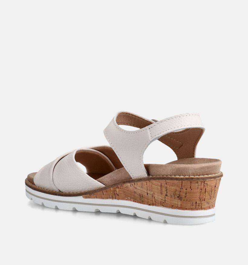 Solemade Klara 02 Ecru Sandales compens&eacute;es en Blanc pour femmes (371640) - pour semelles orthop&eacute;diques