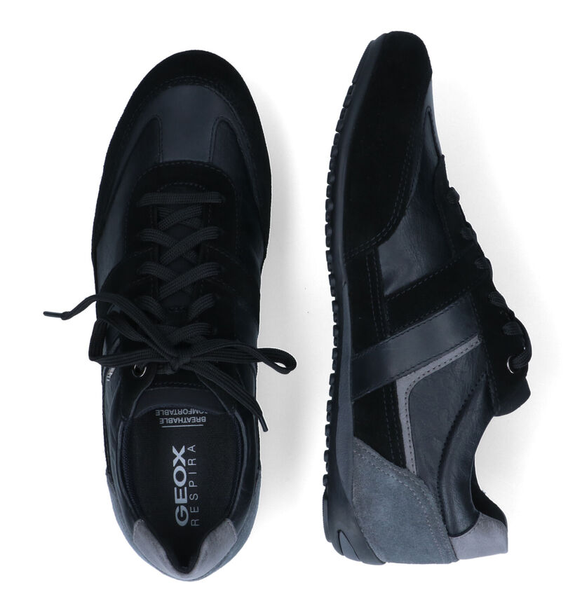 Geox Wells Chaussures basses en Noir en cuir (315803)