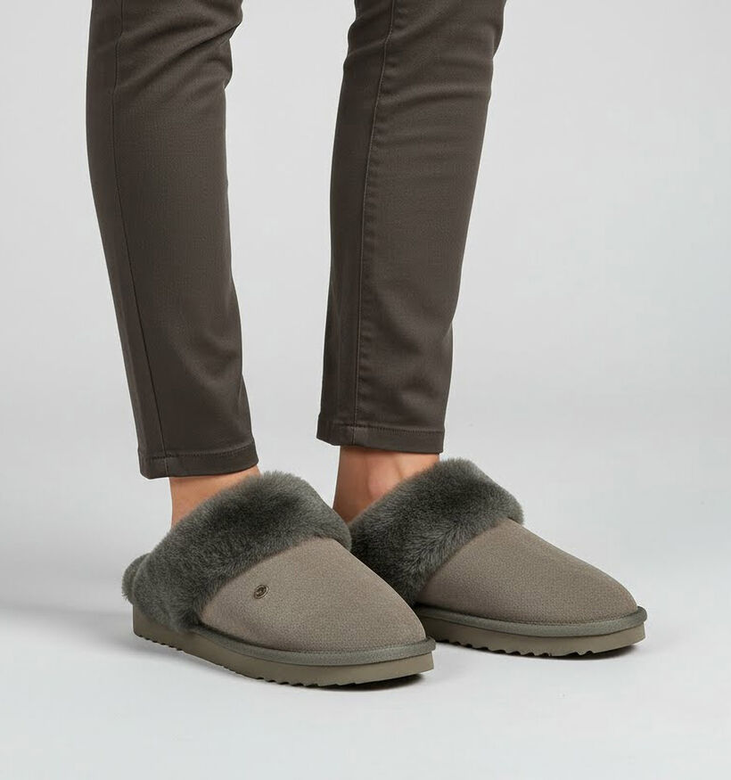 Warmbat Flurry Pantoufles ouvertes en Vert kaki pour femmes (379632)