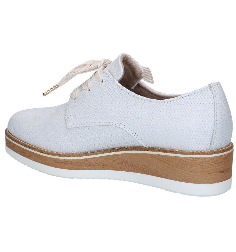 Tamaris Purerelax Witte Veterschoenen in leer (289481)