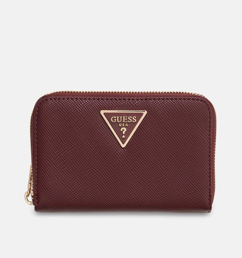 Guess Noelle II Porte-monnaie zipp&eacute; en Bordeaux pour femmes (381233)