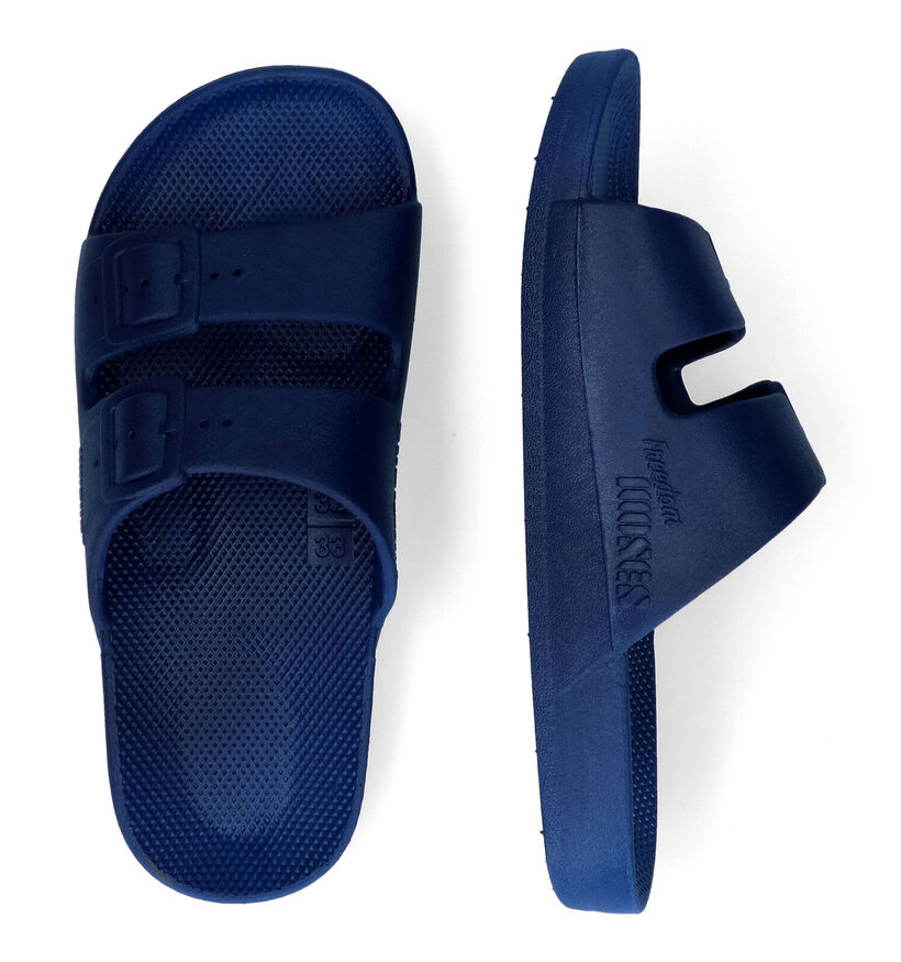 Freedom Moses Navy Blauwe Slippers in kunststof (307540)