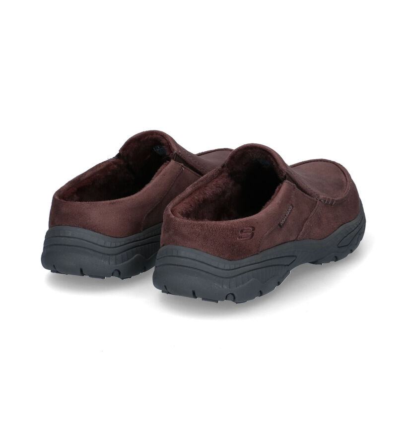 Skechers Relaxed Fit Pantoufles en Marron pour hommes (328388) - pour semelles orthopédiques