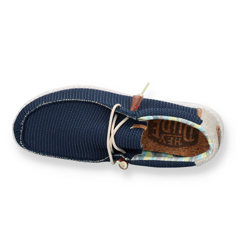 HEYDUDE Wally Eco Strech Mocassins en Bleu pour hommes (324852) - pour semelles orthopédiques