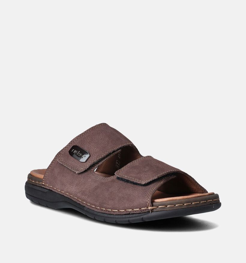 Rieker Nu-pieds casual en Brun foncé pour hommes (354831)