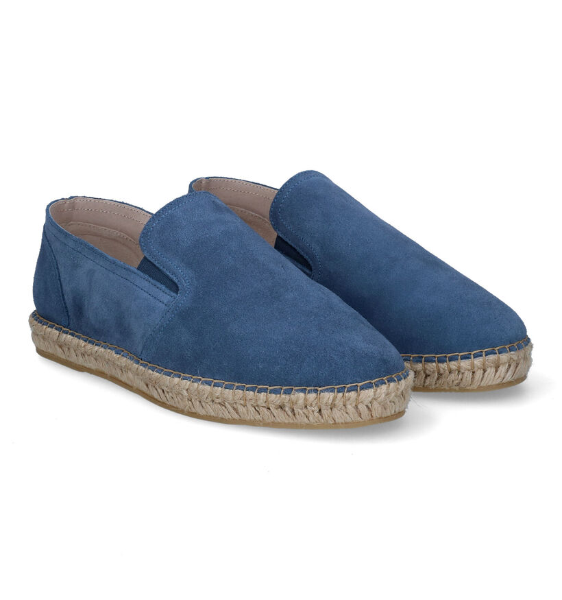 Poelman Blauwe Espadrilles in nubuck (310338)