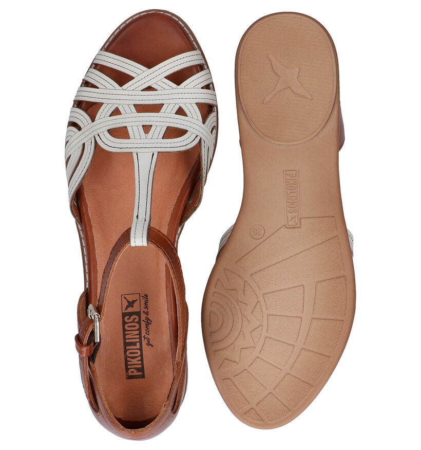 Pikolinos Cognac/Ecru Sandalen in leer (289267)