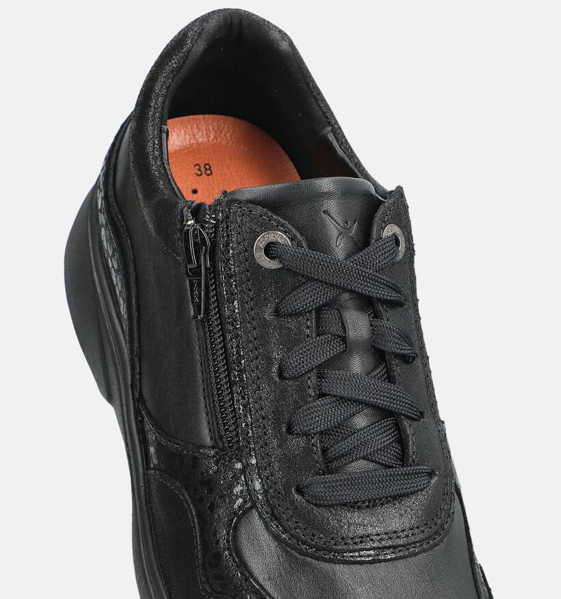 Xsensible Lima Zwarte Schoenen met Veter en Rits voor dames (378992) - geschikt voor steunzolen
