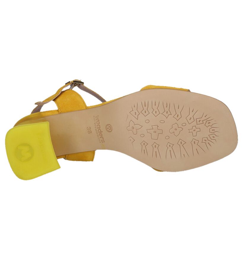 Wonders Sandales en Jaune ocre en daim (236345)