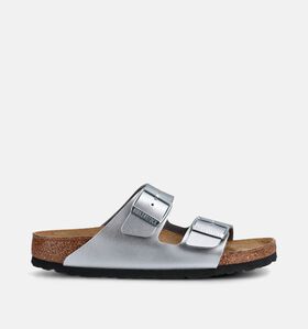 Birkenstock Arizona Nu-pieds plates en Argent pour femmes (373246)