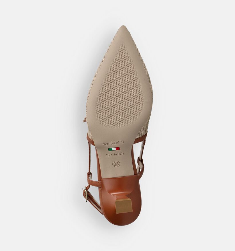 NeroGiardini Beige/Cognac Slingback Pumps voor dames (370751)