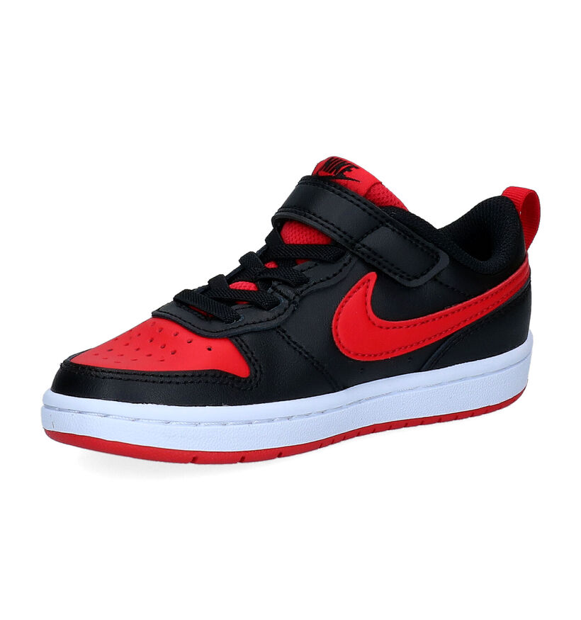 Nike Court Borough Baskets en Noir en cuir (293609)