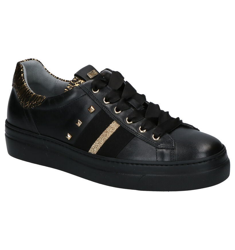 NeroGiardini Zwarte Veterschoenen in leer (262503)