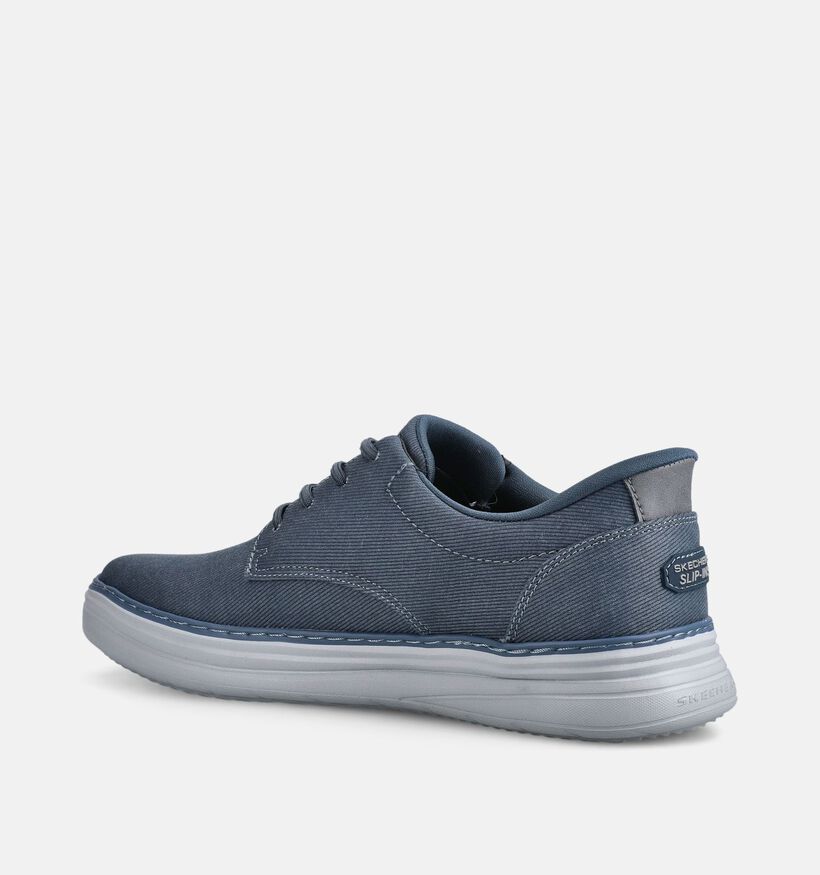 Skechers Hyland Justino Blauwe Slip-in Veterschoenen voor heren (371043)