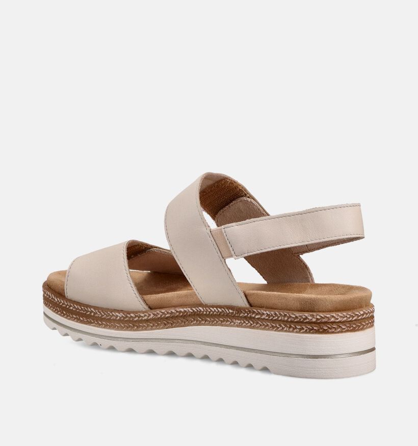 Remonte Sandales compens&eacute;es en &Eacute;cru pour femmes (370468) - pour semelles orthop&eacute;diques