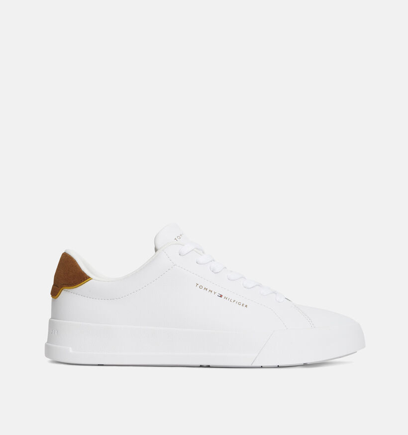 Tommy HilfigeR Court Leather Chaussures &agrave; lacets en Blanc pour hommes (374908) - pour semelles orthop&eacute;diques