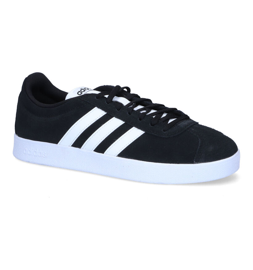 adidas VL Court 2.0 Zwarte Sneakers in nubuck (308474)