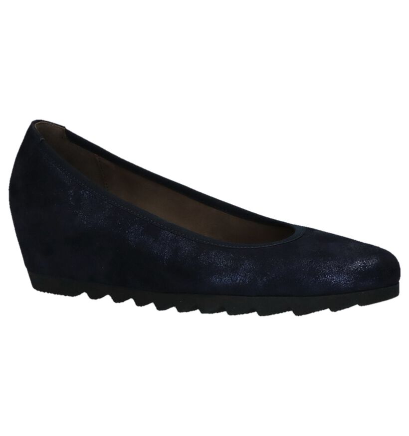 Donkerblauwe Pumps met Sleehak Gabor Sacchetto in daim (231325)