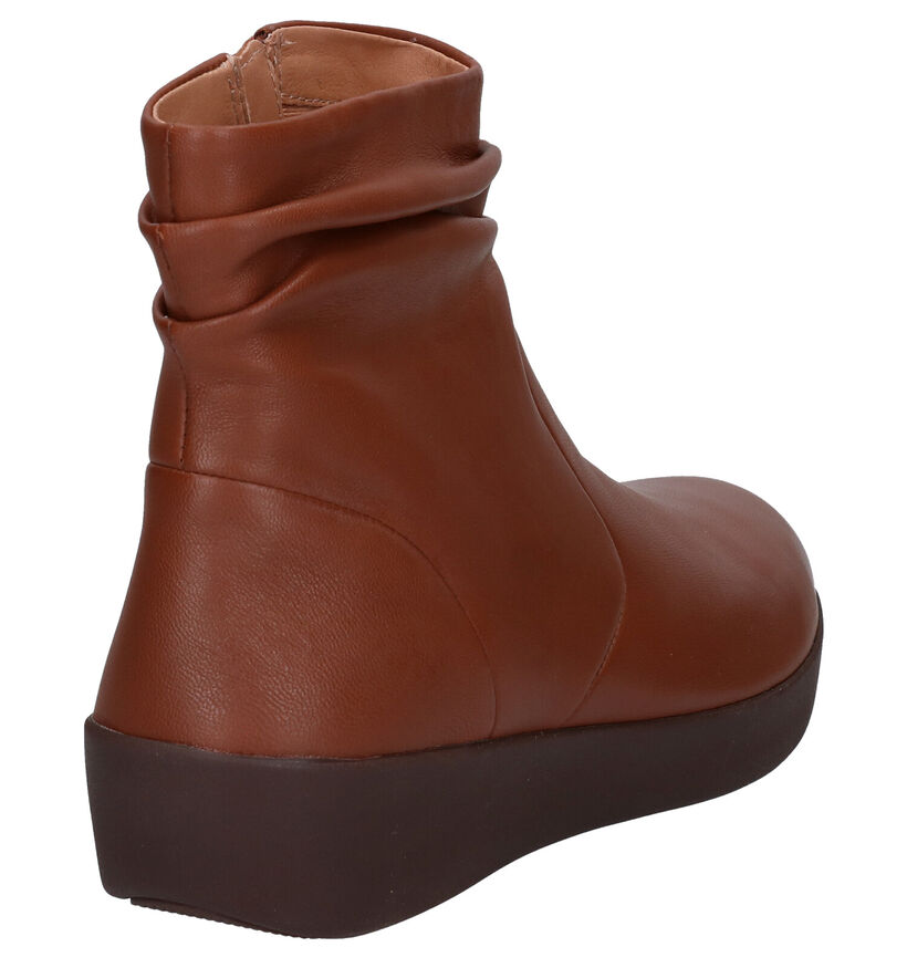 FitFlop SkateBootie Leather Bottillons en Cognac en cuir (279825)