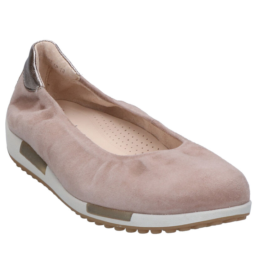 Gabor Taupe Ballerina's in daim (271641)