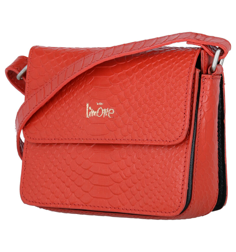 Via Limone Koraalrode Crossbody Tas in leer (276262)