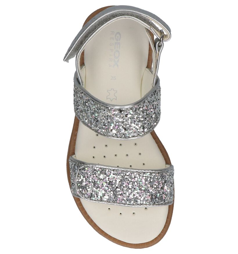 Geox Zilveren Sandalen met Glitters in kunstleer (213187)