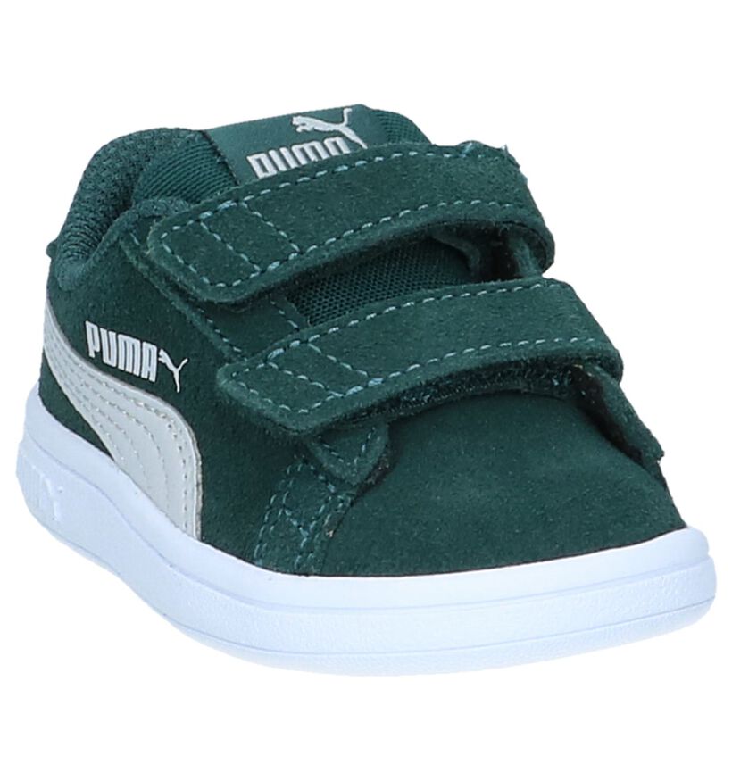 Puma Smash Blauwe Sneakers in leer (288262)