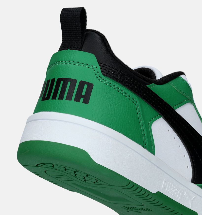 Puma Rebound v6 Zwarte Sneakers voor jongens, meisjes (342863)