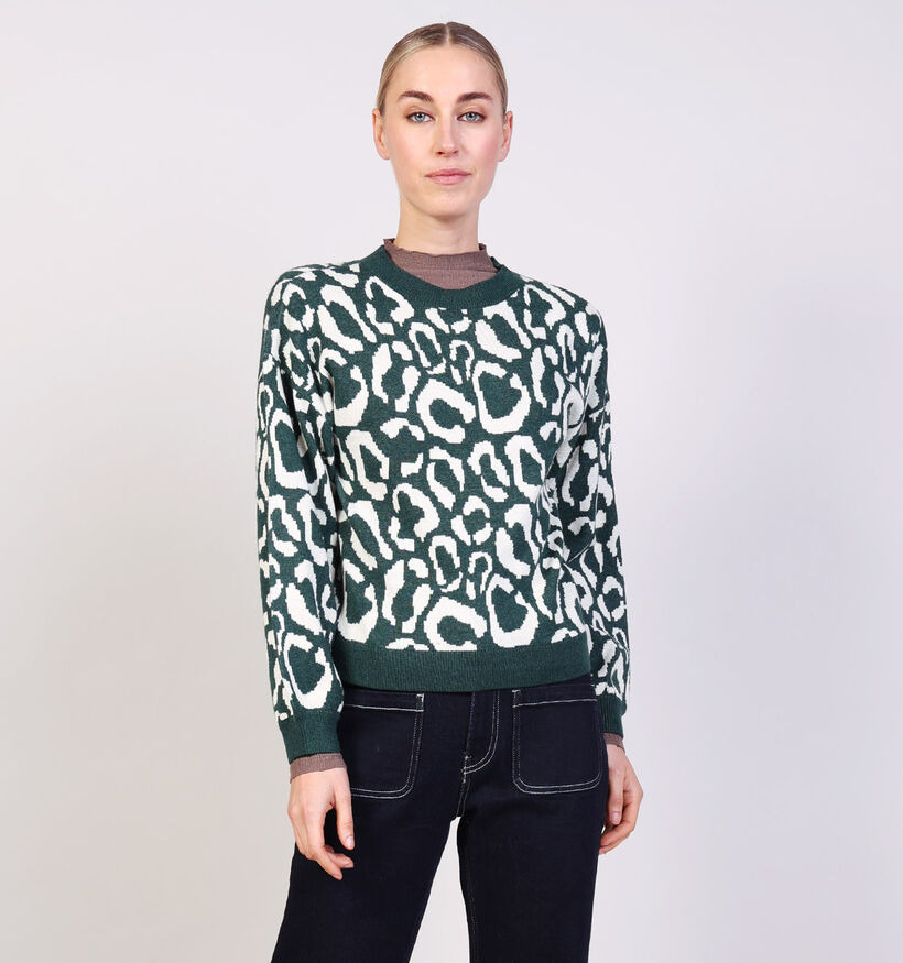 Vila Tip Jacquard Groene Trui Vila Tip Jacquard Groene Trui voor dames (364100)