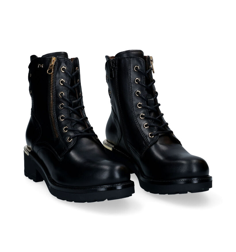 NeroGiardini Boots à lacets en Noir en cuir (296633)