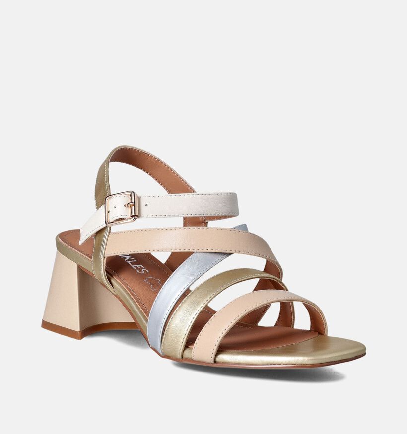 Crinkles Goude Sandalen met blokhak voor dames (356260)