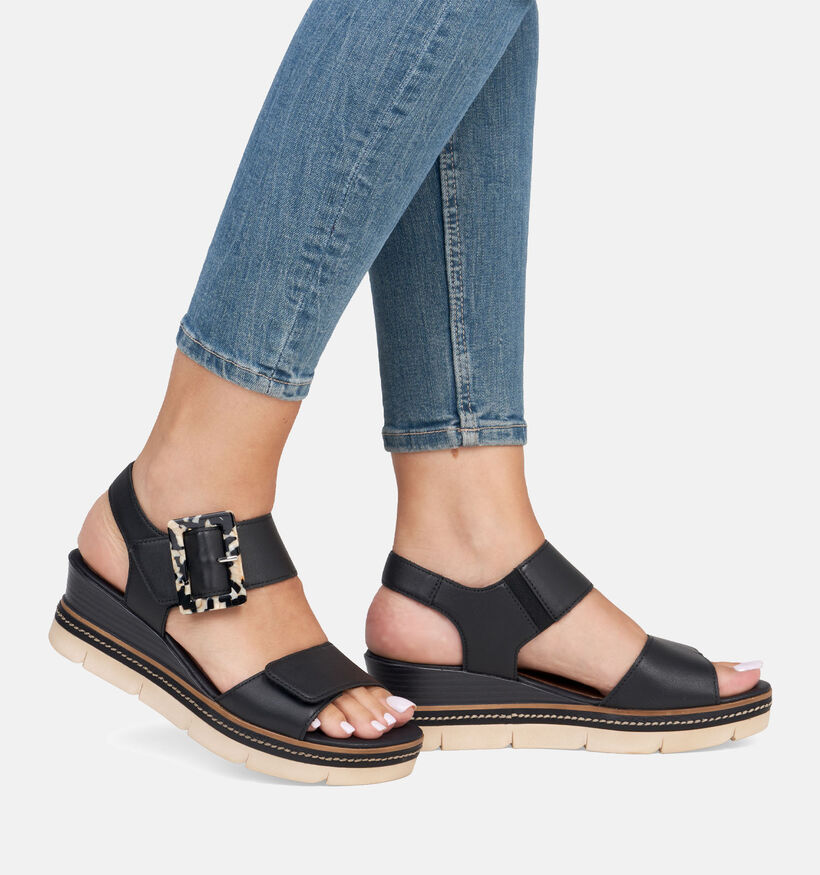 Remonte Open Sandalen Met Sleehak Zwart voor dames (354849)