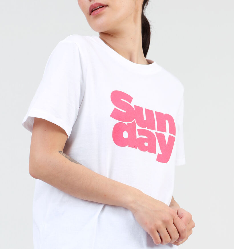 Pieces Pia Witte T-shirt voor dames (349430)