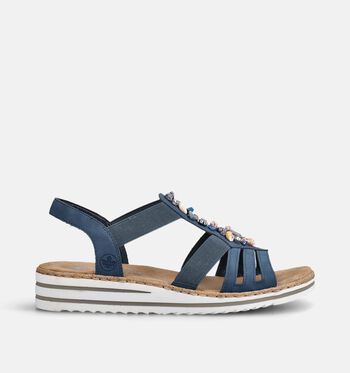 Rieker Sandalen Beige/Blauw