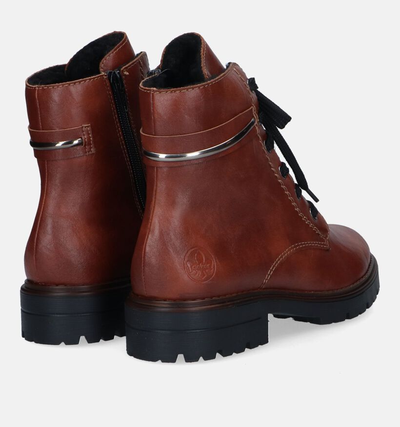 Rieker Boots à lacets en Cognac pour femmes (331616)