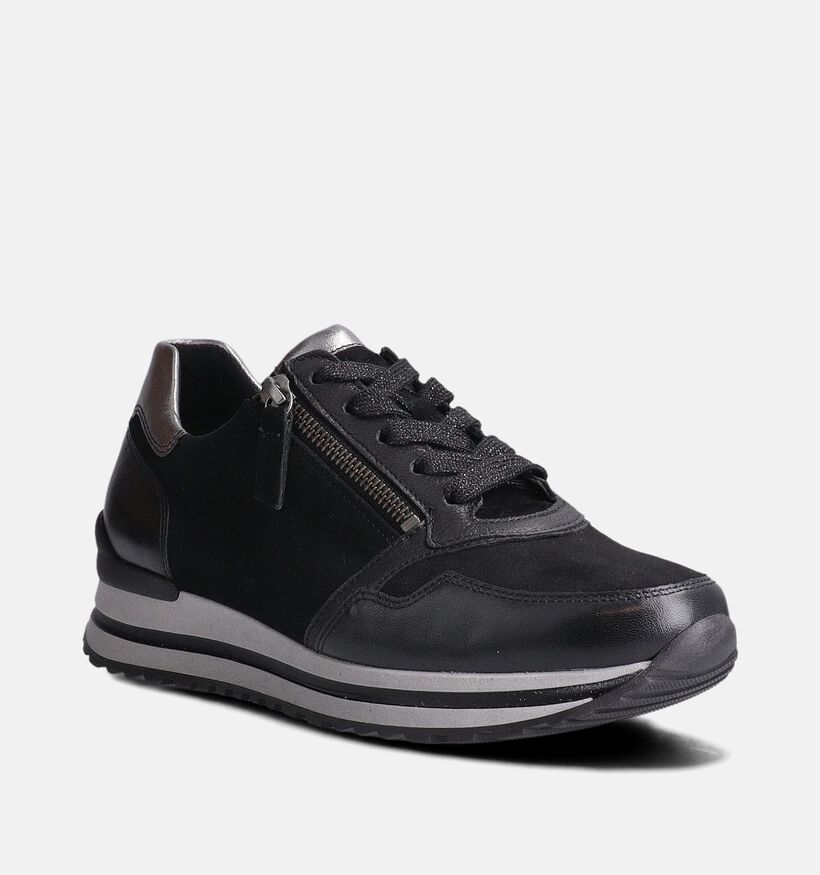 Gabor Zwarte Veterschoenen voor dames (360310) - geschikt voor steunzolen