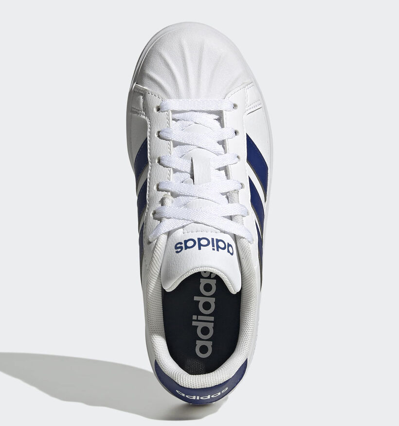 adidas Streettalk Witte/Donkerblauwe Sneakers voor jongens (380612)