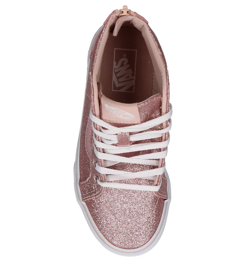 Hoge Skateschoenen Vans SK8 Roze met Glitters in stof (207936)