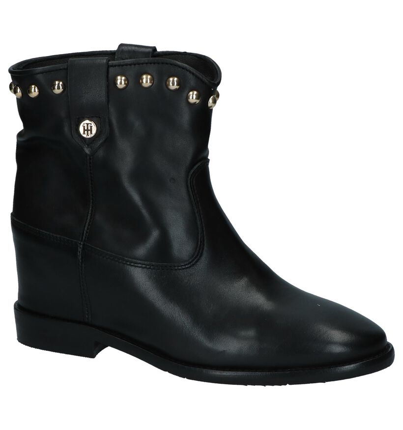 Zwarte Boots Tommy Hilfiger Round Stud Wedge in leer (225488)