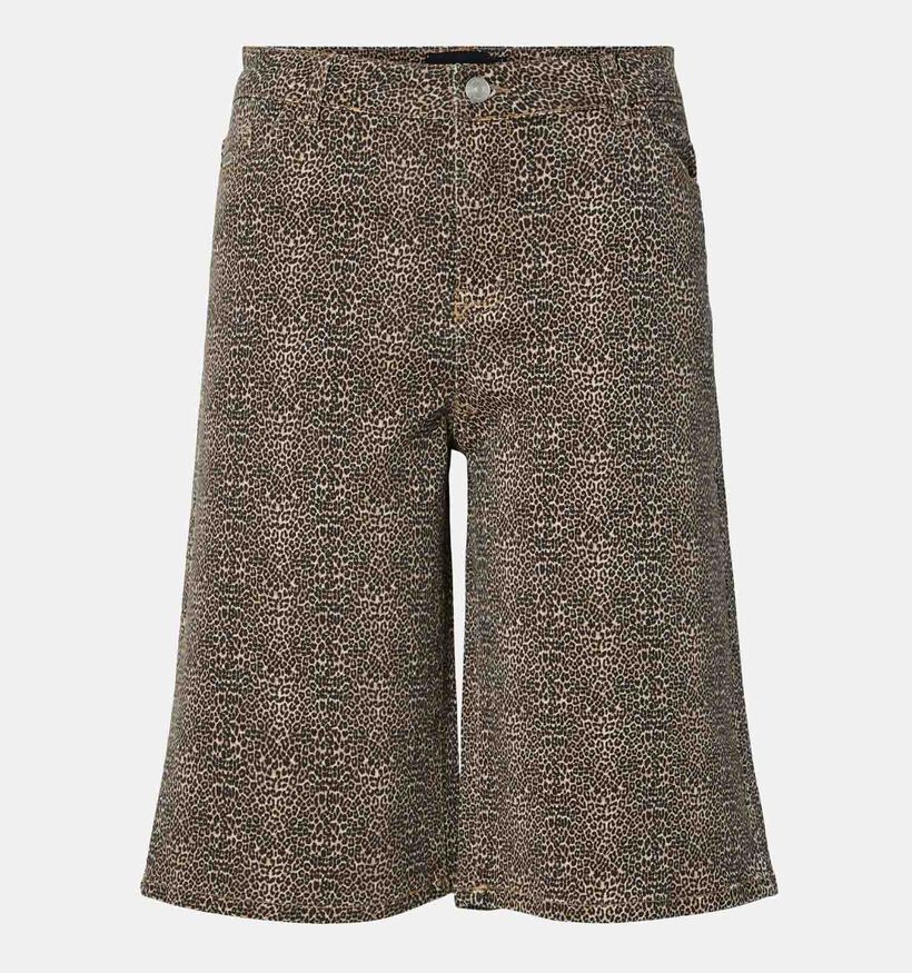 Pieces Salume Denim Leo Short en Marron pour femmes (372376)